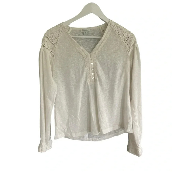 Sundance Boho White Crochet Peasant Blouse Top Size XS - Picture 3 of 10